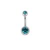 Colorful Double Head Glass Belly Button Ring - Trendy Stainless Steel Summer Style
