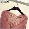 Spring Women's Sweater Long Sleeve Loose Knit Women's Thin Slouchy Sweater Hollow Top