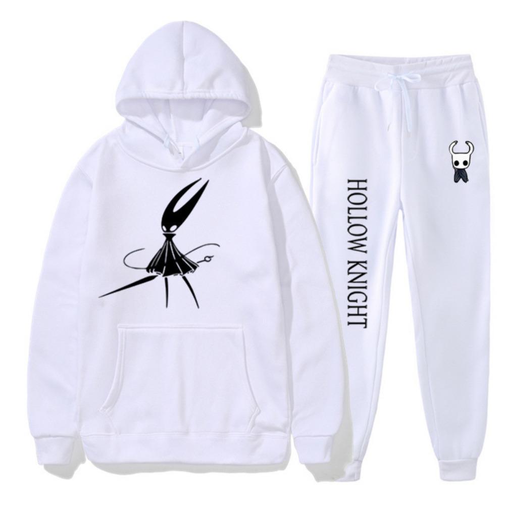 Men's Hoodie Anime Print Hollow Knight Hoodie Set Leg Binding Pants Two-piece Set