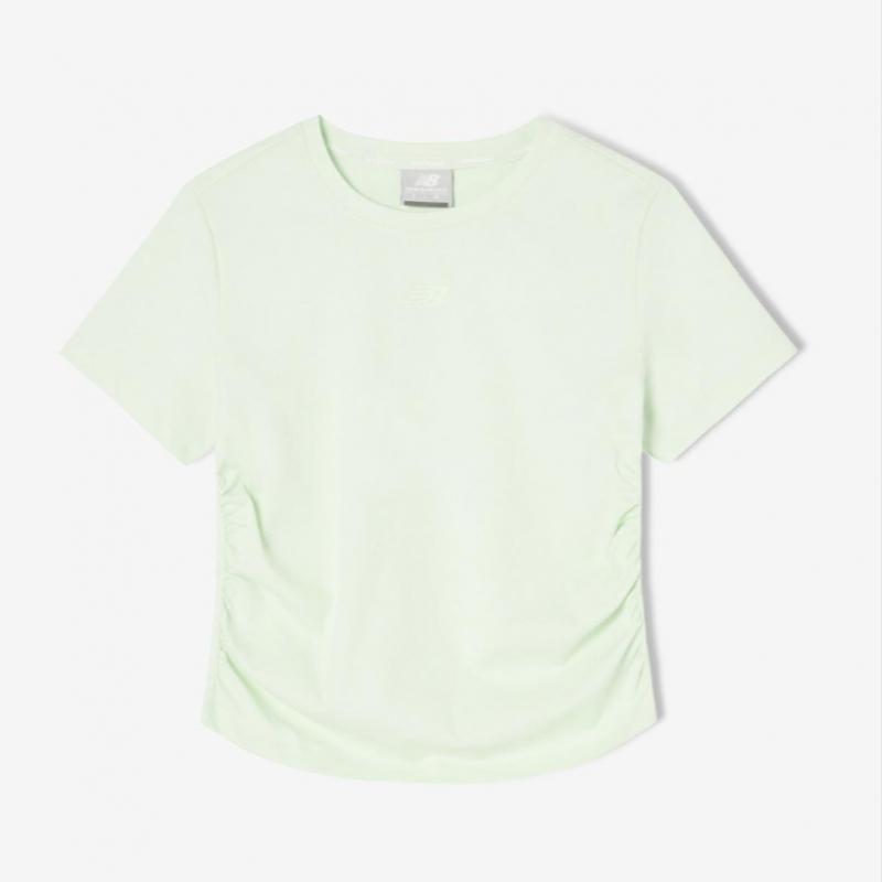 New Balance W Frozen Semi Crop Shirring Short Sleeve Tee B1 nbnef2W542 10 19 41