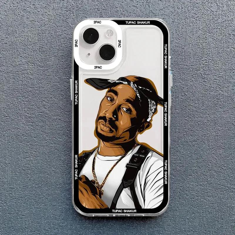 Rapper 2pac Singer Tupac Phone Case for iPhone 17 16 15 14 13 12 11 Pro Max Mini SE 7 8 Plus Air Shockproof Transparent Cover