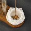 2 In 1 Incense Holder for Sticks Ceramic Lotus Incense Burne with Removable Glass D Incense Sticks Organizer for Yoga Home Decor