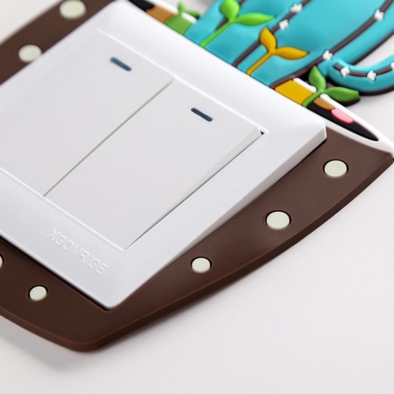 Cartoon Luminous Switch Sticker Wall DIY Decoration Fluorescent Glow in The Dark Livingroom Kids Room Switch Protective Cover