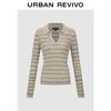 UR Women's Retro Striped Polo Knit Sweater