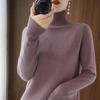 Women's Loose Plus Size High Neck Knit Sweater - Long Sleeve Korean Style for Autumn and Winter