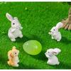 Multicolor Miniature Knickknacks Resin Cartoon Buuny Statue  Bonsai Ornament