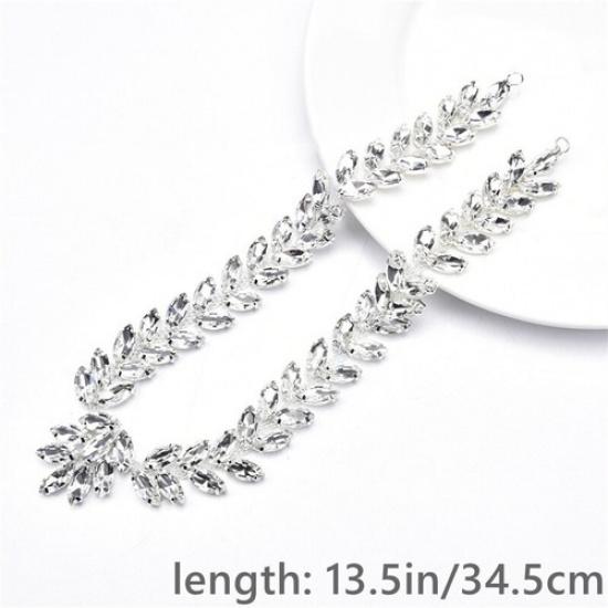 1pc Crystal Rhinestone Diamante Chain Trimmings Costume Shoes Applique Sew Decor
