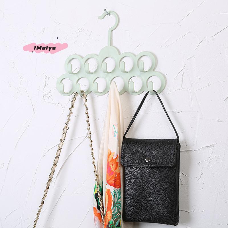 M-11-Hole Bathroom Storage Rack Plastic Hanger Organizer Space Saving Closet for Scarves Belts Ties Hats Towels Bags Purse Dorm