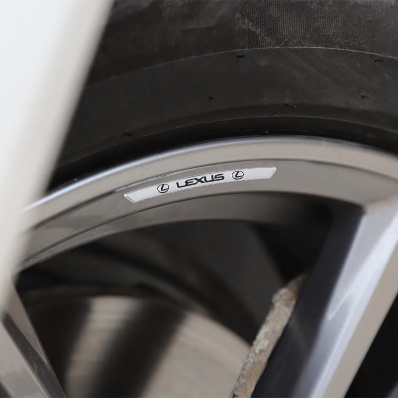 4pcs Aluminium Alloy Car Wheel Hub Stickers For Lexus F SPORT GX460 Ct200h IS250 ES 220D IS200 Fsport GS GX IS LS LX NX RX UX CT