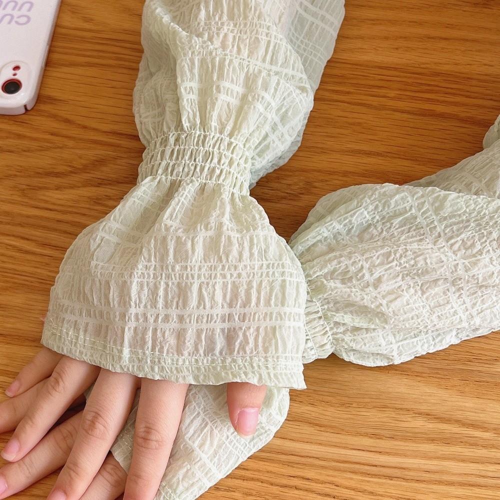 Breathable Ice Silk Arm Sleeves Loose Fit Fingerless Arm Sleeves  for Summer Season