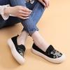 Sommer Neue Ländlicher Stil Damen Schuhe Bestickte Stoffschuhe Einschlupf Leinwand Student Vielseitig Atmungsaktiv Fischer Schuhe