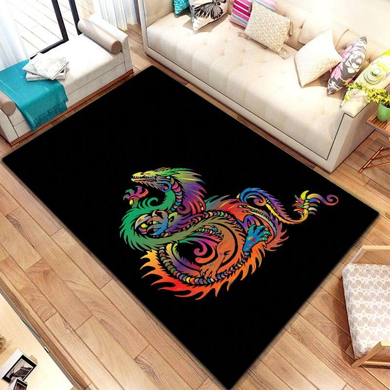 Alfombra personalizada HD de dragón chino, decoración del hogar, estera de camping, estera de cocina para baño, estera de yoga, alfombras para sala de estar