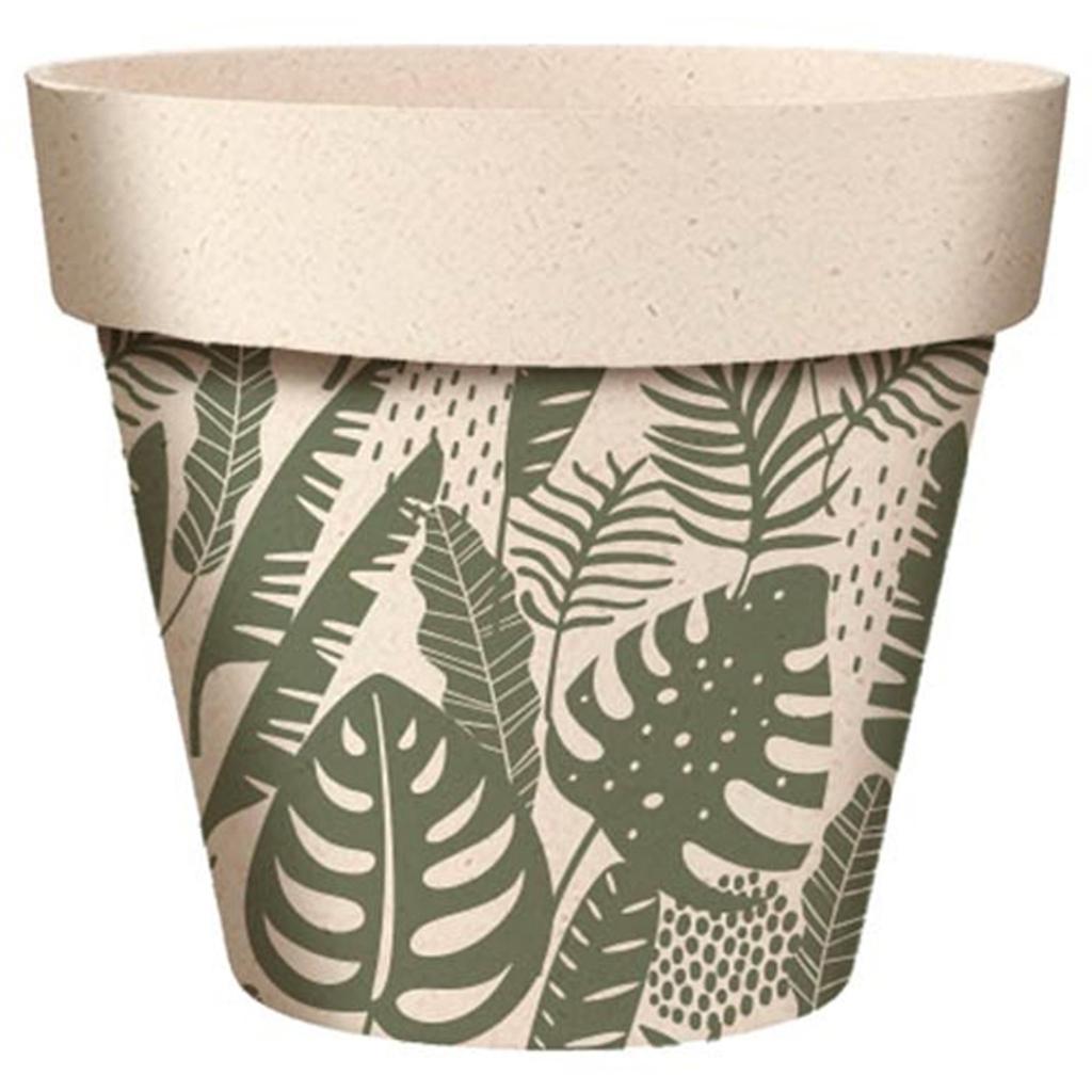 Les Trésors De Lily [A2063] - Green 'Tropical' Bamboo Planter (monstera) -  14x12cm