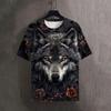 Men's T-Shirts Summer Animal Wolf  Pattern 3D Print Tops Tees Women Streetwear Fashion Oversized T Shirt Men Clothing