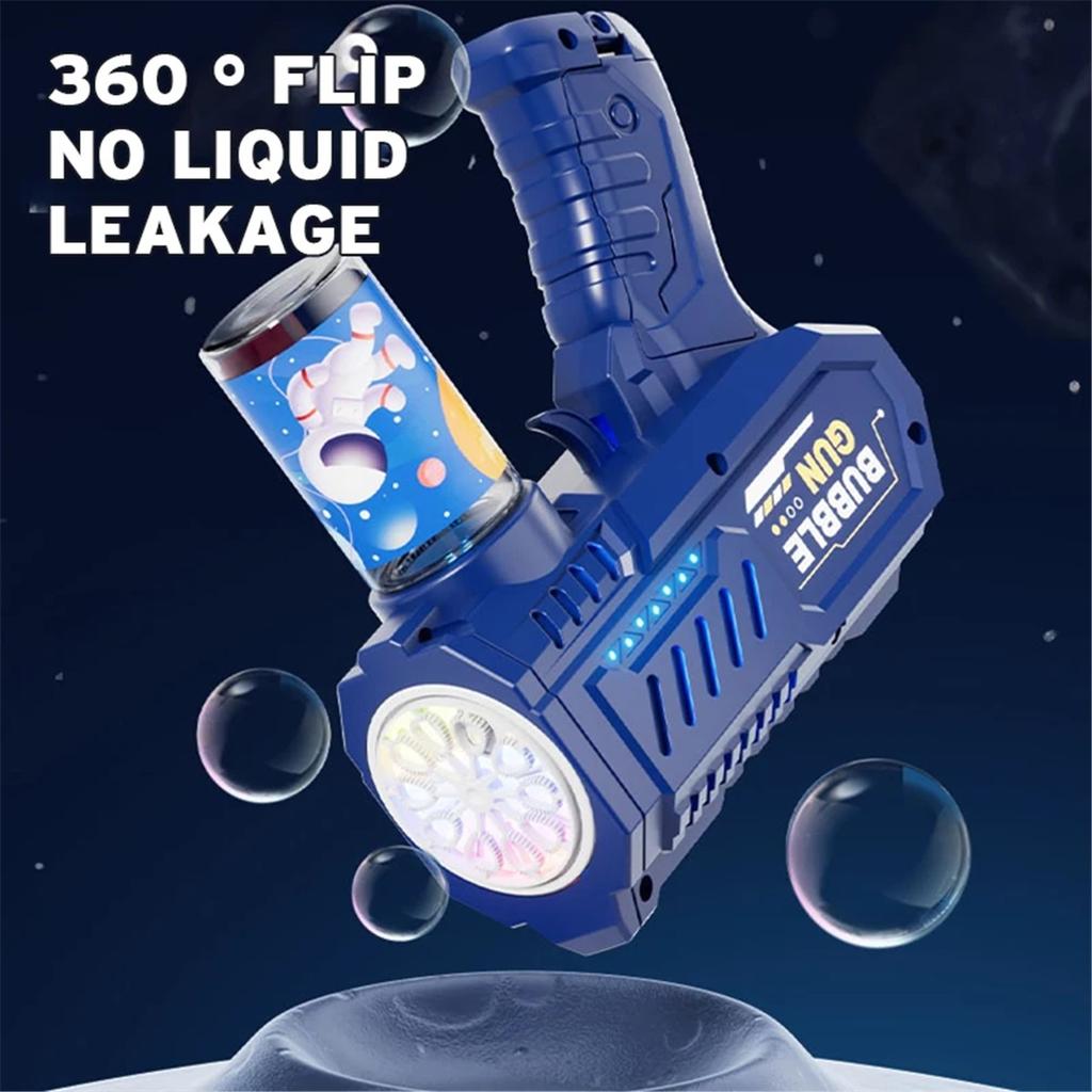 Children's bubble machine, light-up toy, fully automatic bubble gun, can produce a large number of bubbles without batteries or water