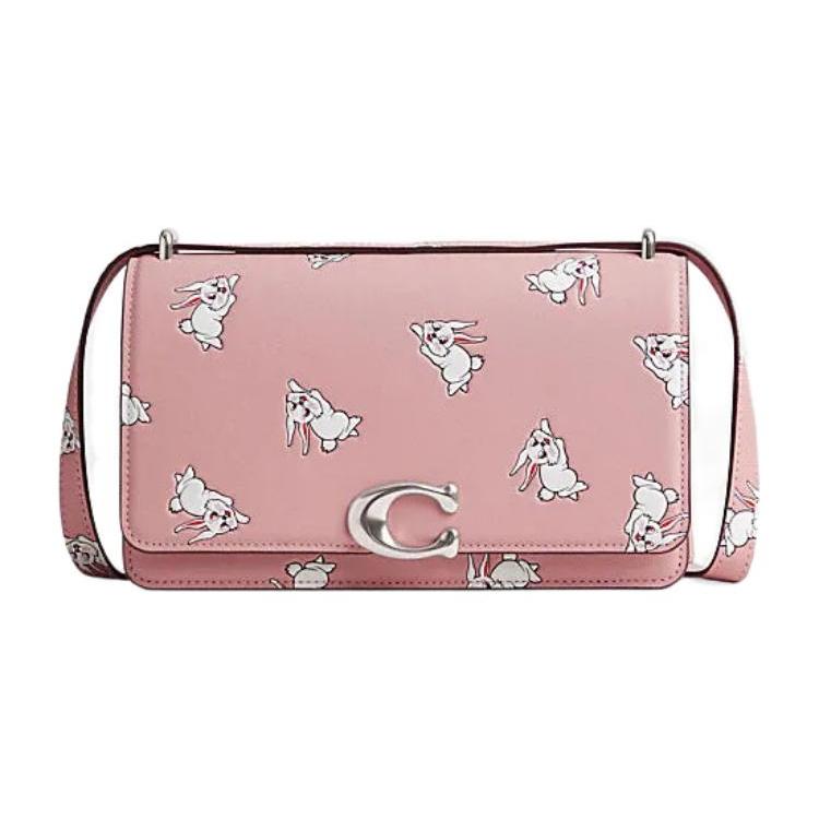 

New COACH Baymax Rabbit, Collaboration Bandit Cow Leather Envelope Bag, Handbag, Shoulder Bag Women s Pink CK389-LHVVR 23.6*6.1*14.5CM