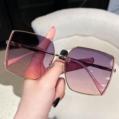 Metall Quadratische Große Rahmen High-end-damen Sonnenbrille Douyin Xiaohongshu Internet Promi Anti-UV Sonnenbrille Trend