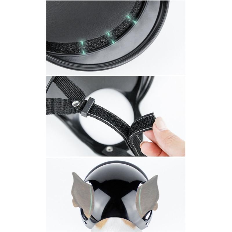 Puppy Helmet Dog Helmet with Ear Hole Adjustable Pet Helmet Dog Hard Hat Dog Cap Motorcycle Dog Helmet Safetys Helmet