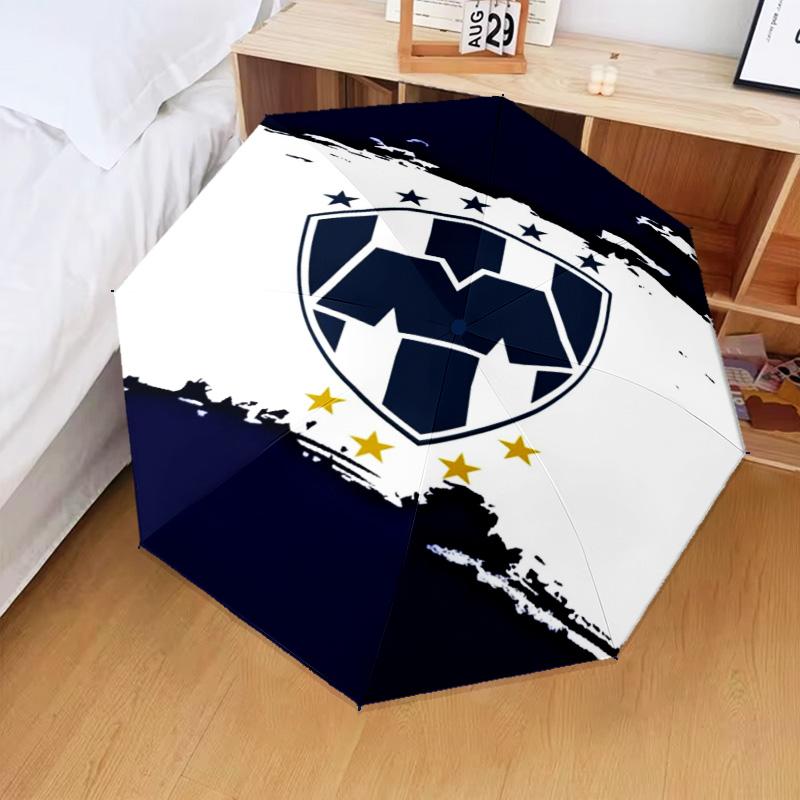 1PC C.F.Monterrey Football Crest Art Printed Umbrella Folding umbrella, automatic umbrella 8-Frame for Travel, camping Fan gifts Christmas Gifts