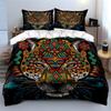 Geometric Tiger Print Set Bedding Duvet Cover Set Duvet Cover Pillowcases  (1*Duvet Cover 2*Pillowcases, Without Duvet Insert)