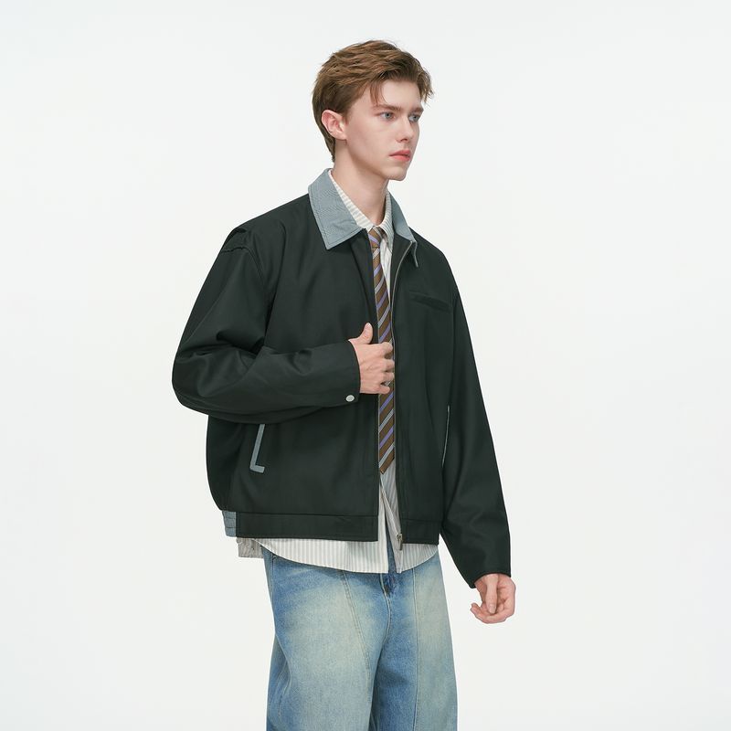 Dream Made American Style Color-Blocked Barn-Style Workwear Jacket for Men, Autumn 2025 New Boxy Short Jacket