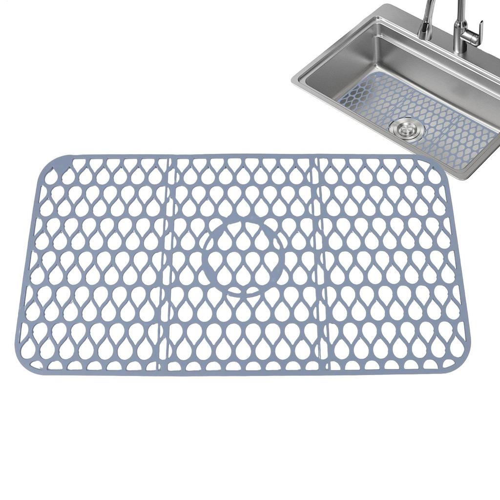 Soft Silicone Sink Mat Anti Slip Home Heat Insulation Drying Protector Cover Quick Drain Pad Kitchen Accessories Sink Pad