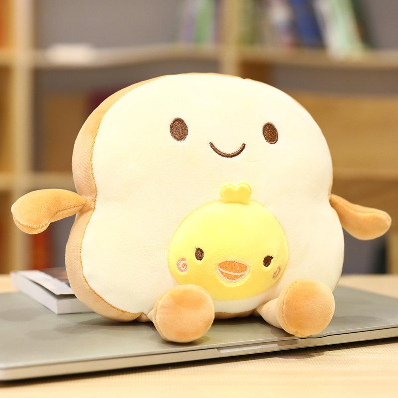 Simulation Kawaii Bread Dinosaur Toast Pendant Plush Toys Cute Doll Soft Food Cushion Pillow Birthday Gifts