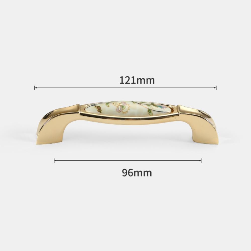 Zinc Zinc Zinc Alloy Gold Kitchen Cabinet Handle Light Luxury Ceramic Drawer Pulls  Wardrobe