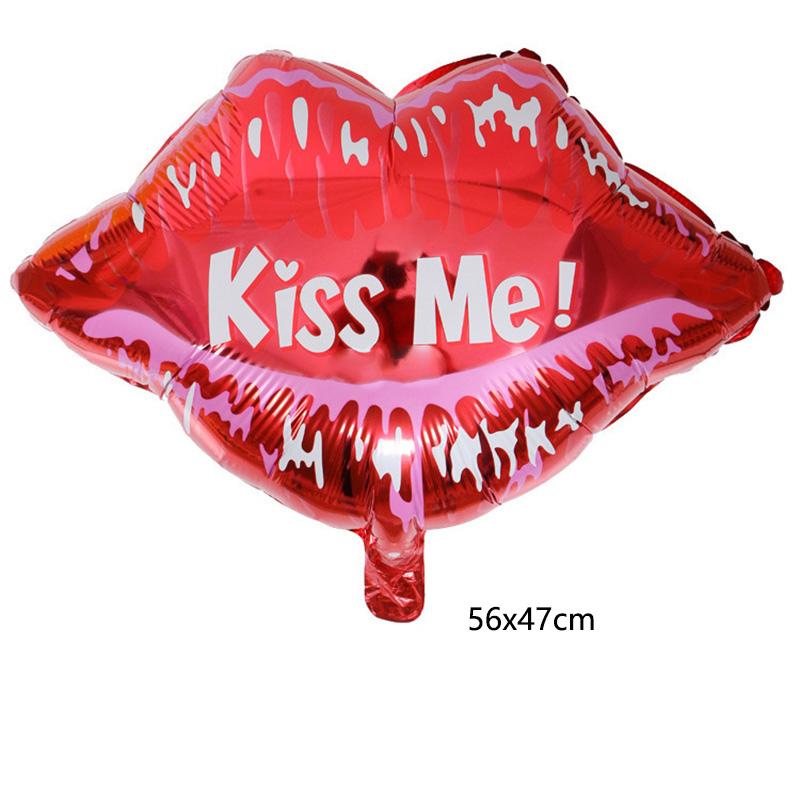 LOVE Letter Foil Balloon Lipstick Red Lip Foil Balloon Anniversary Wedding Valentine's Day Birthday Party Decoration Bridal Ball