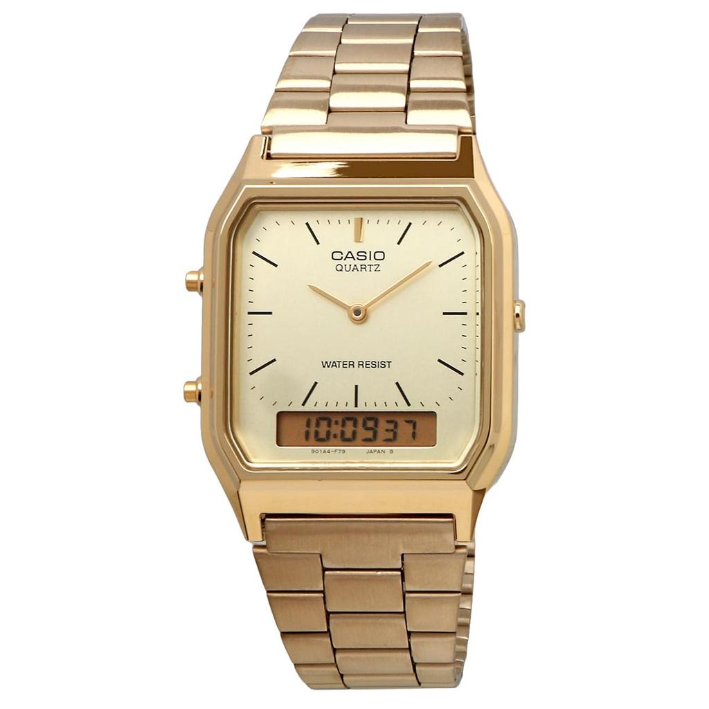 Casio Quartz Watch Vintage Series Unisex Dual Time Gold Overseas Model [Casio] ANA-DIGI AQ-230GA-9DMQ [Item]