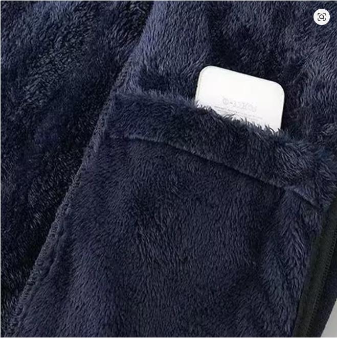 Men's Polar Fleece Jacket Winter Windproof Stand Collar Coat Zip-Up Thermal Fleece Lined Coats Casual Warm Outwear Men Clothing