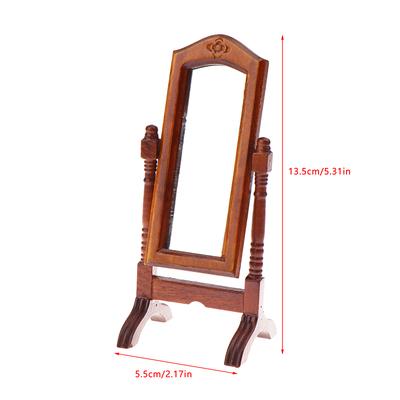 1/12 Dollhouse Simulation Dressing Mirror Vertical Mirror Model Doll Home Furniture Floor Mirror Micro Living Scene Accessory