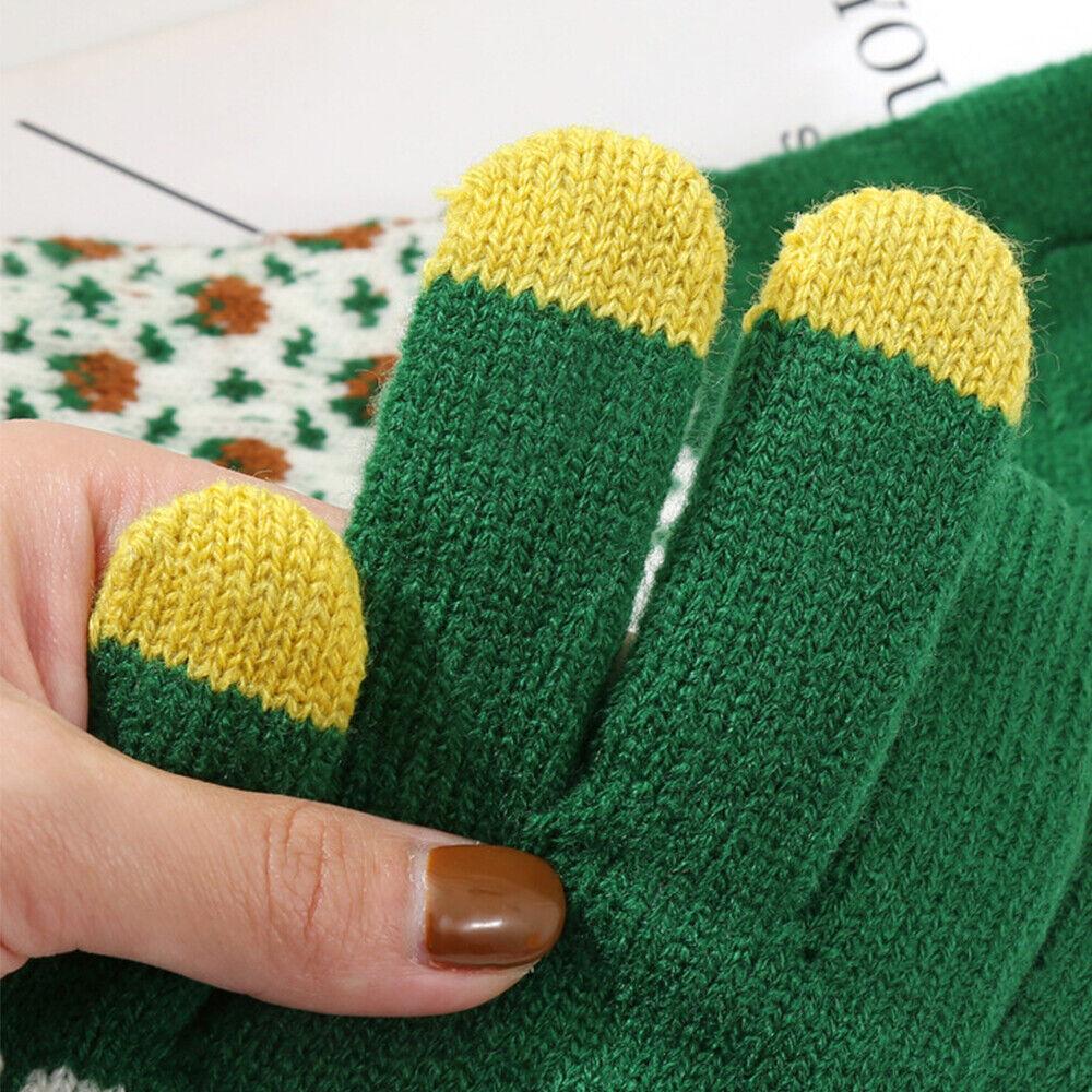 Touch Screen Gloves Full Finger Stretch Knit Gloves Winter Thicken Outdoor Warm
