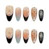 10Pcs Handmade Fake Nails With 3D Carved Petals Decor Almond Press On Nails Manicure Tool For Woman Detachable False Nails