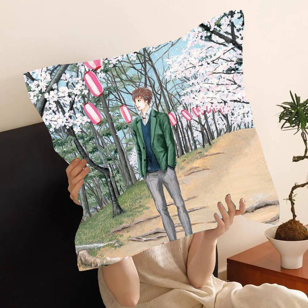 Anime Orange Pillow Case Fashion Square Pillowcase Bedroom Sofa Room Ins Decoration Leisure