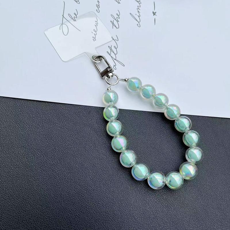 Luxury Plating Beaded Bracelet Phone Chain Acrylic Pendant For iPhone 11 13 Pro Max Woman Gold Anti-Lost Chain Hanging Jewelry