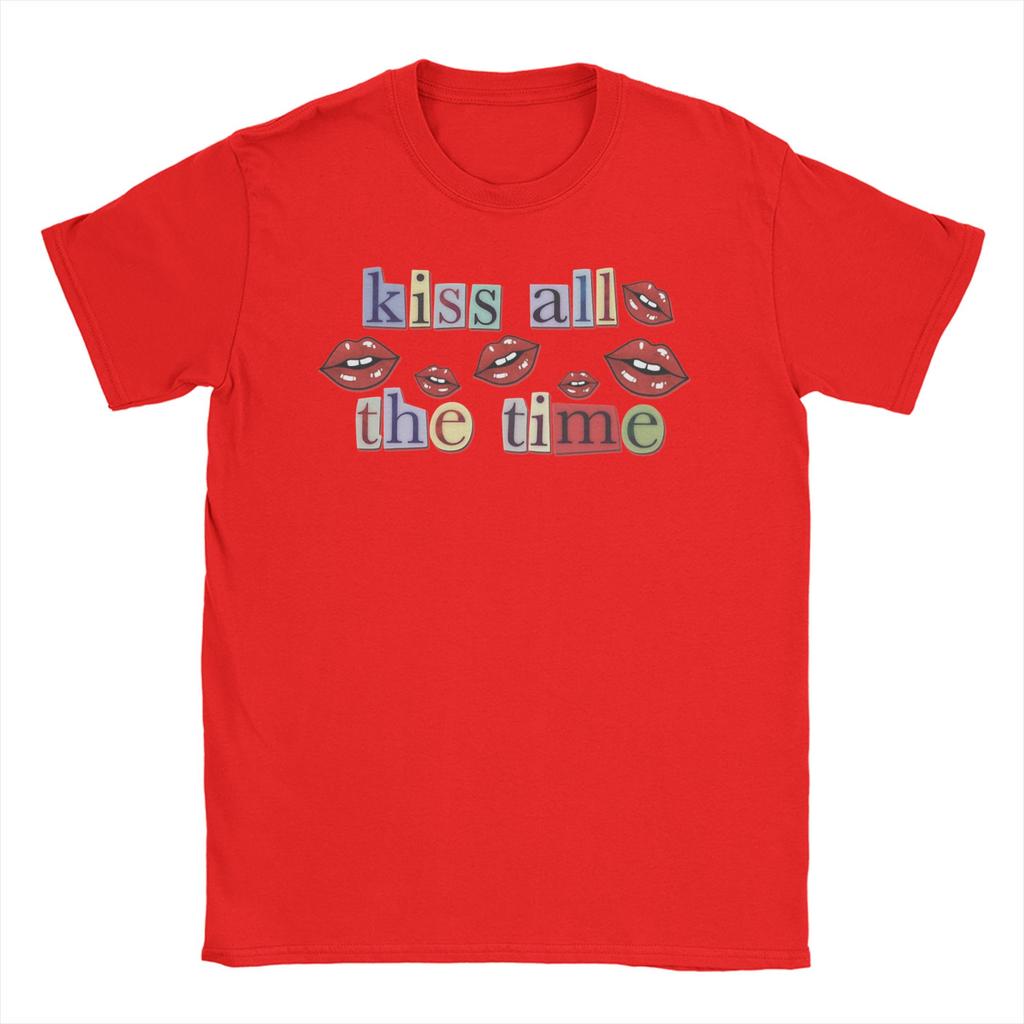 Kiss All The Time Harrys Art Sticker TShirts Unisex Women Styles Hipster 100 Cotton Tees Short Sleeve T Shirts Gift Idea Tops