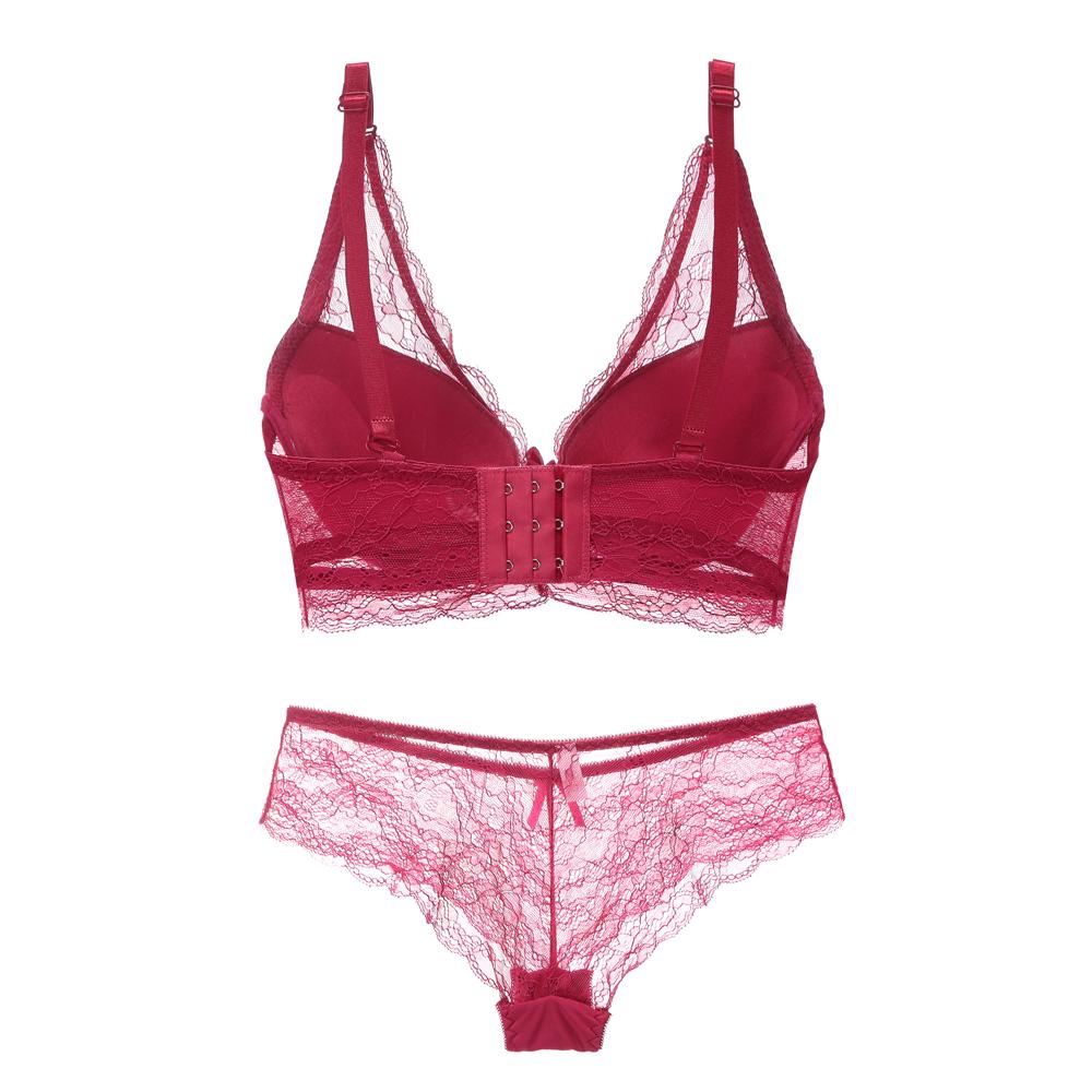 Artdewred Sexy Push up Bra Set Lace Hollow out Bralette Underwear Panty Set Women Bra Brief Sets
