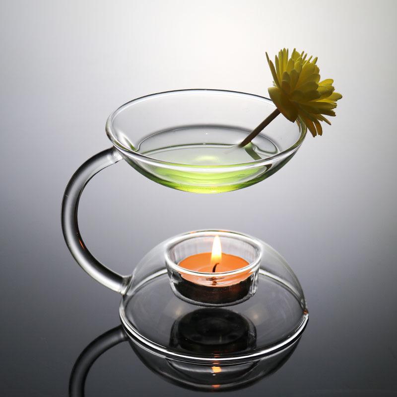 European-Style Handmade Glass Aroma Lamp & Incense Burner