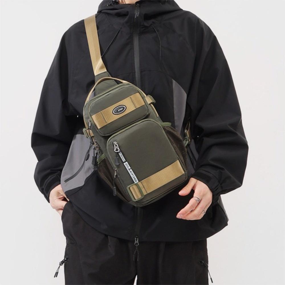 Oxford Cloth Sports Message Bag Multifunction Shoulder Crossbody Bag Fashion Men Chest Bag Men