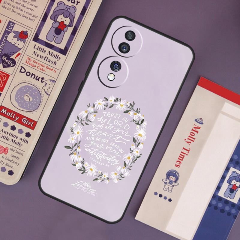 Christian Scripture Case For Honor Magic 6 5 7 Pro Honor 200 Pro 50 70 90 Lite X9b X9a X8b X8a X8 X9 X9c Cover