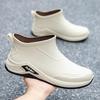 Rain Boots, Men's Shoes, Rainproof and Waterproof Shoes, Short Mid Length Rain Boots, Water Boots, Work Rubber Shoes