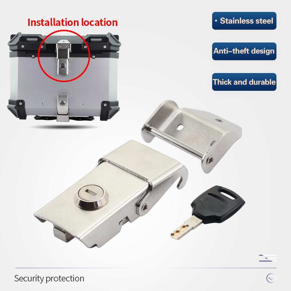 Motorcycle universal tail box lock stainless steel anti-theft backup tool box lock electric vehicle insurance lock buckle lock A