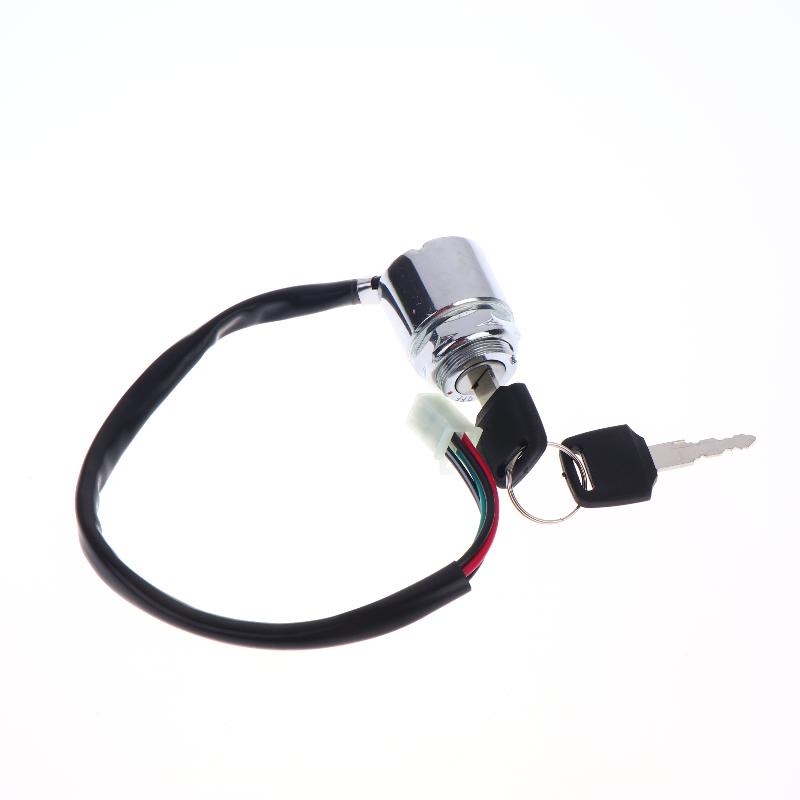 Universal Motorcycle 4 Wire 2 Position Ignition Switch Waterproof Electric Door Lock Electric Start Motorcycle Ignition Switch