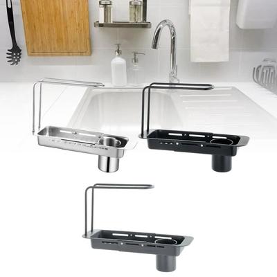 Étagère Égouttoir Télescopique Organisateur Pratique pour Évier de Cuisine Étagère de Rangement Étagère d'Égouttage pour Évier Savon