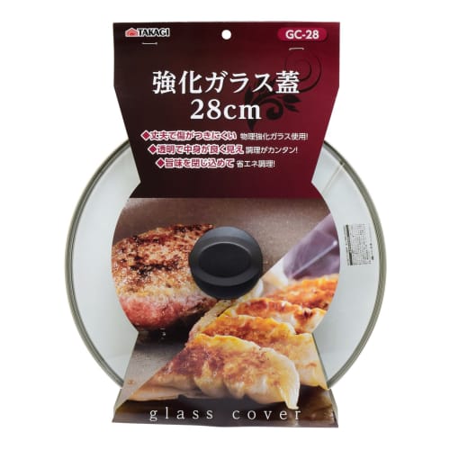 Takagi TAKAGI Tempered Glass Lid, 28cm, Durable and Scratch-Resistant, Made with Physically Tempered Glass, Clear for a Clear View of Contents, Suitab