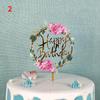 1pc Cake Decorations Happy Birthday Acrylic Cake Insert Toppers for Mitzvah Wedding Anniversary Cake Decor