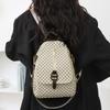 Korean version of retro style printing contrasting color plaid multi-purpose women's shoulder bag mature versatile backpack women