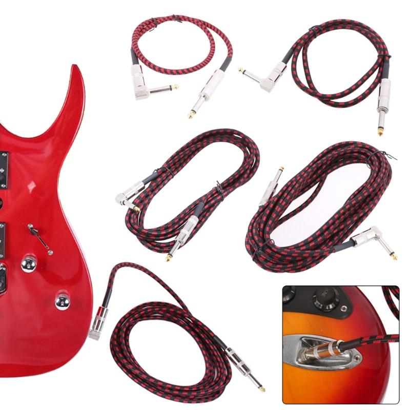 Guitar Lead/Instrument Cable Noiseless Gold Plated 6.5mm Guitar Cable Guitar Keyboard Cord 1/4" Straight to Right Angle