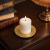 Resin Jewelry Tray Wear-Resistant Desktop European Pattern Embossed with Vintage Golden Gloss Organizer Decorative Gilded Finish for Candles